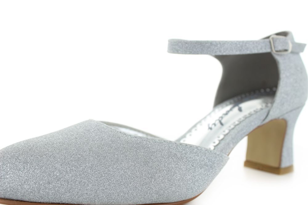 Riemchen Pumps Happy silber Glitter