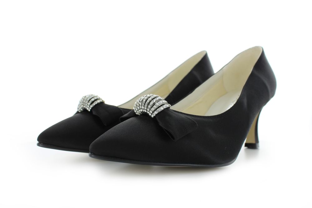 Vintage Pumps Igrid schwarz Satin