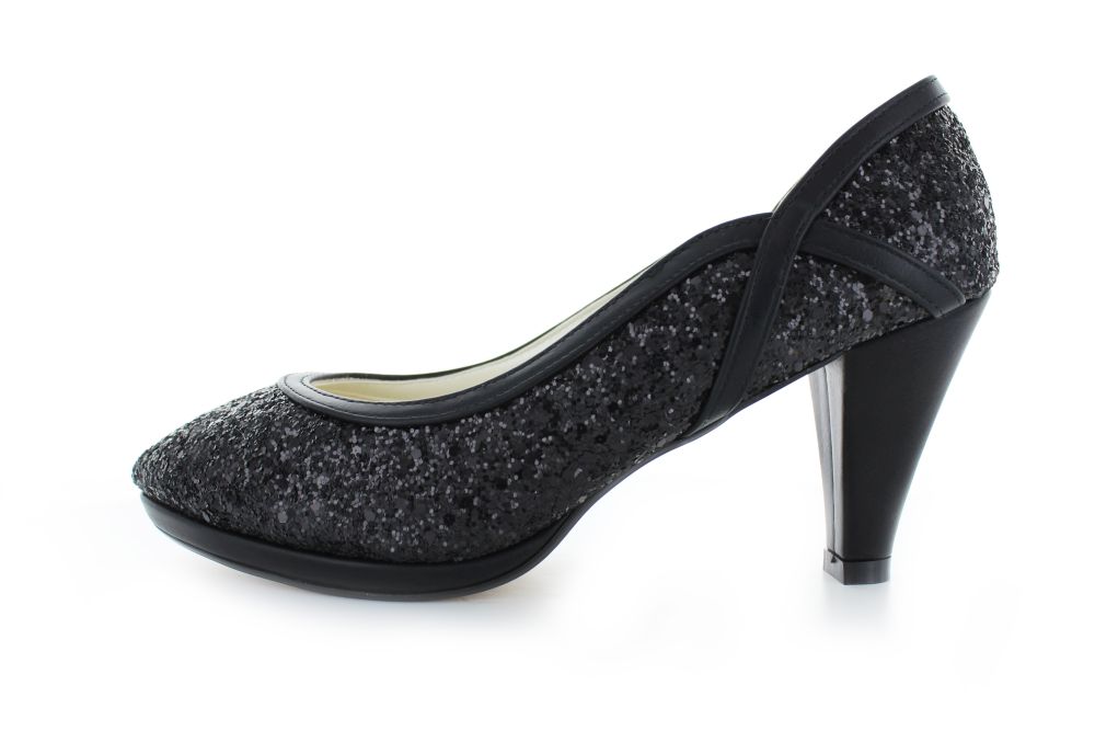 Glitter Pumps Kim schwarz