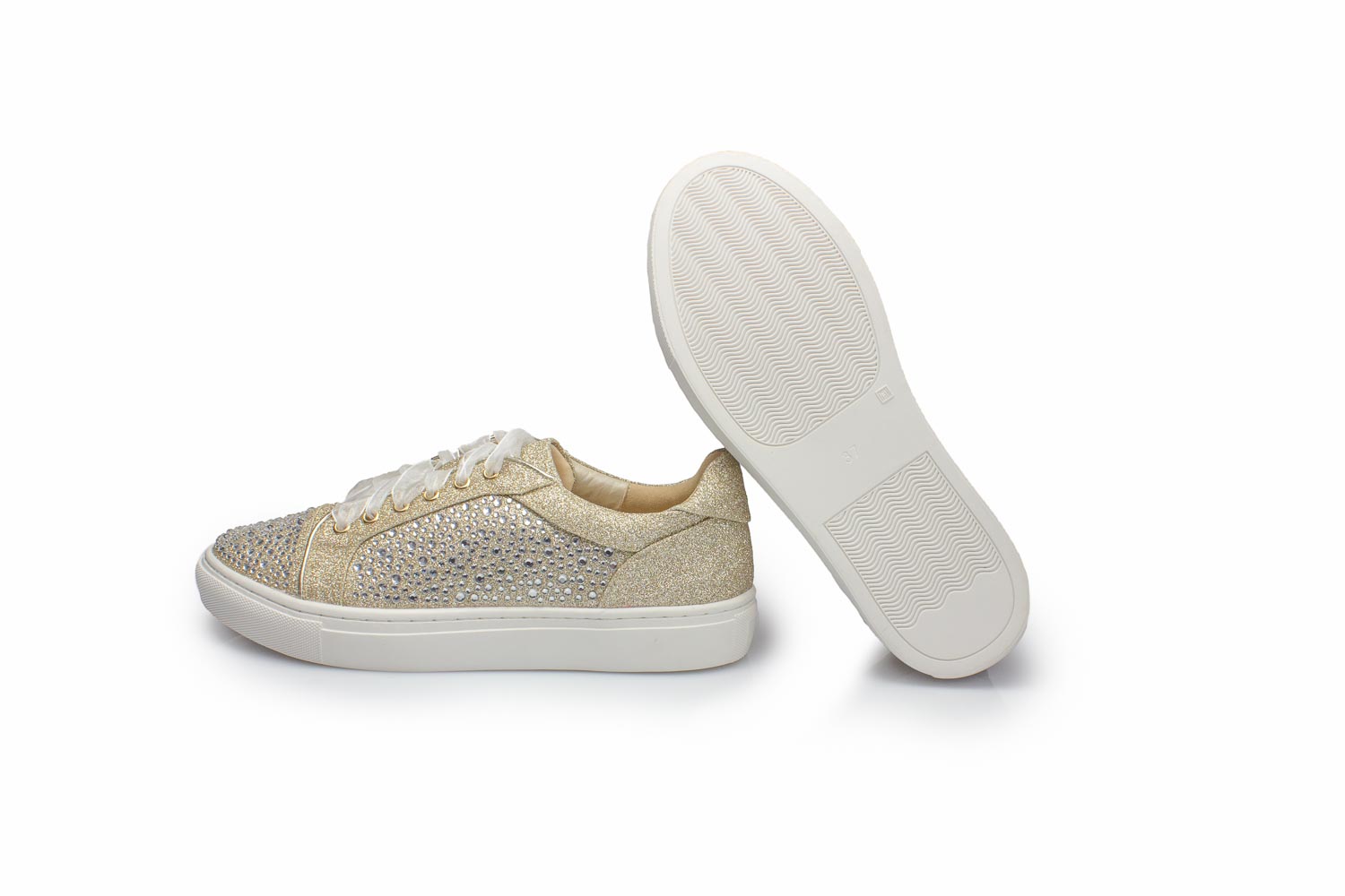 Brautsneaker Cheeky champagner Glitter-Zirkonia