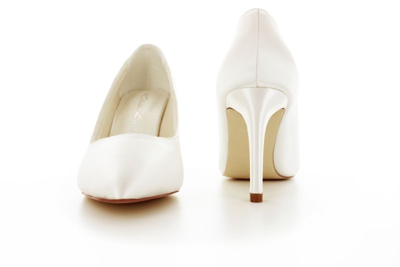 hohe bequeme Brautschuhe Lotta ivory Satin