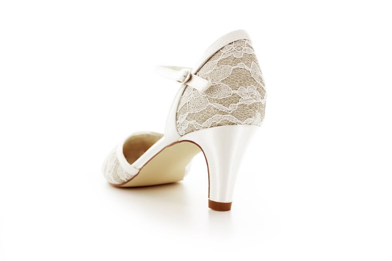 Brautschuhe Mia ivory-champagner Glitter Spitze