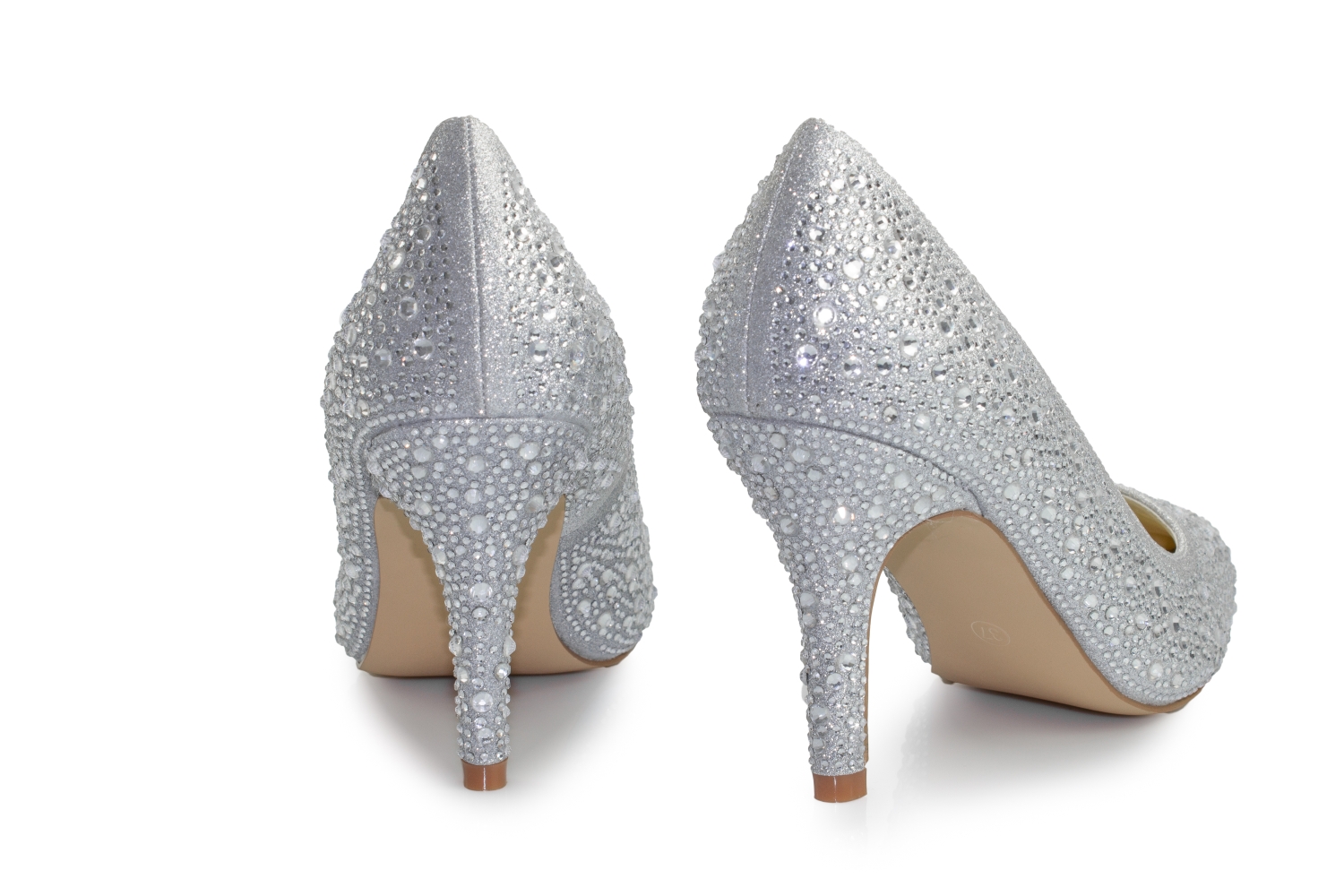 Glitter Pumps Diva silber-zirkonia