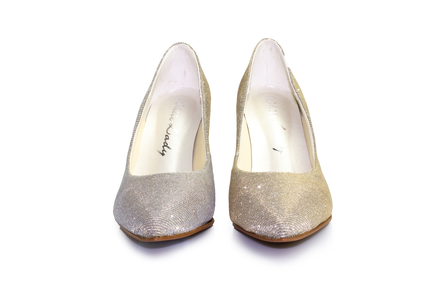 Glitter Pumps Klara ivory-gold