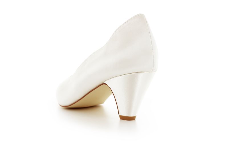 bequeme Braut Pumps Viola ivory Satin