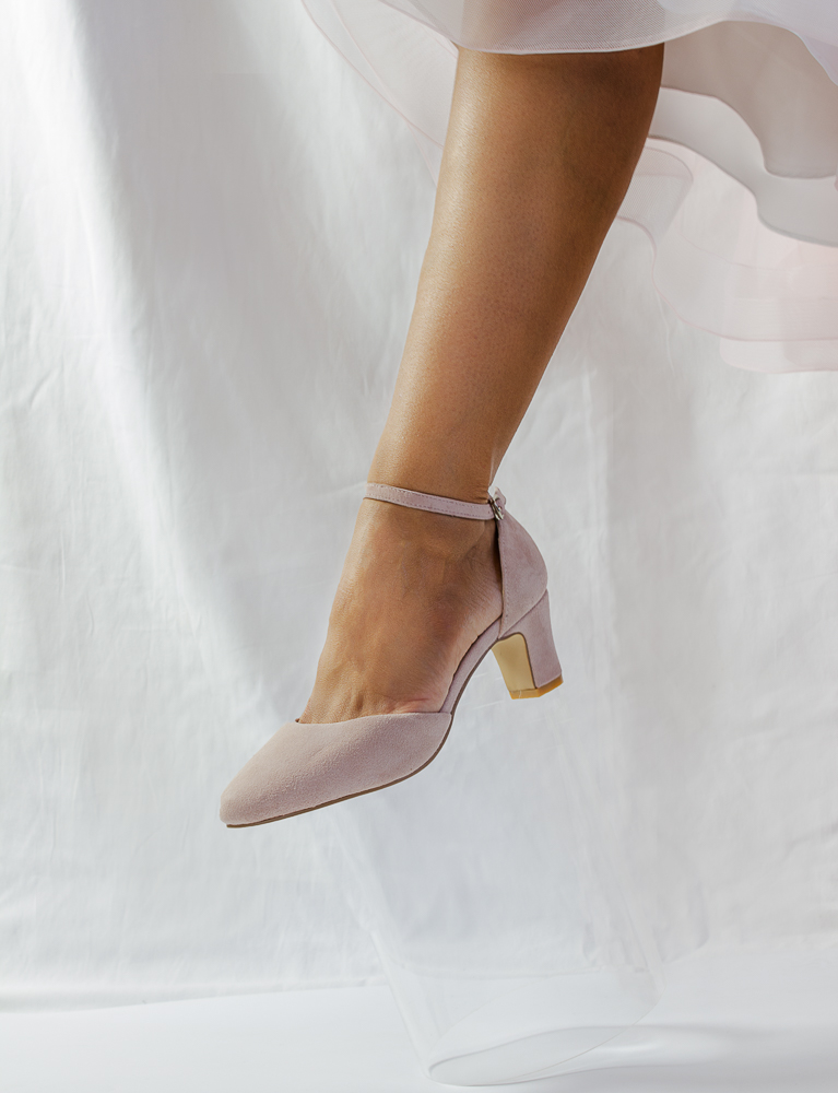 White Lady Brautschuhe Athena blush Wildleder