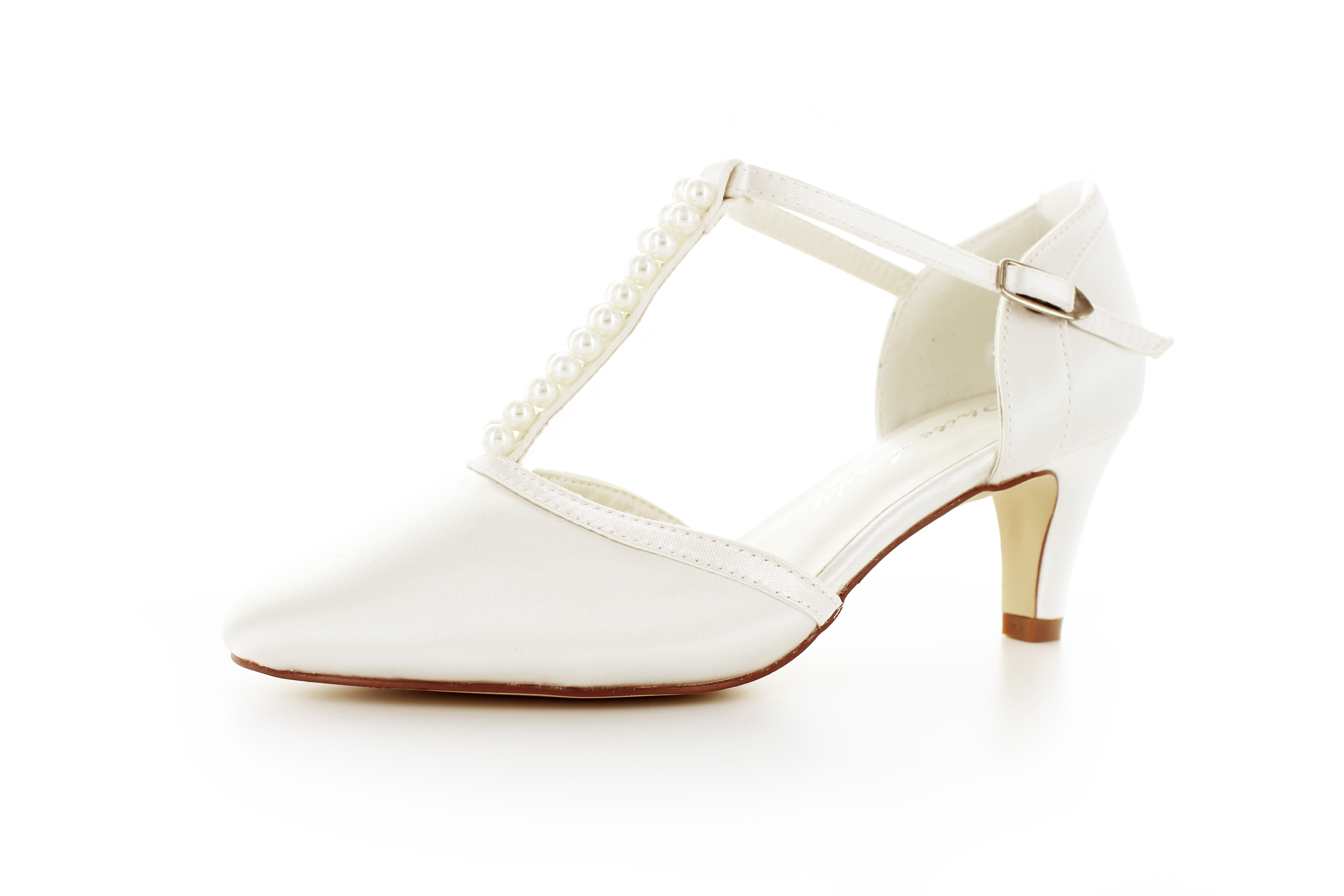 Perlen Brautschuhe Letty ivory Satin