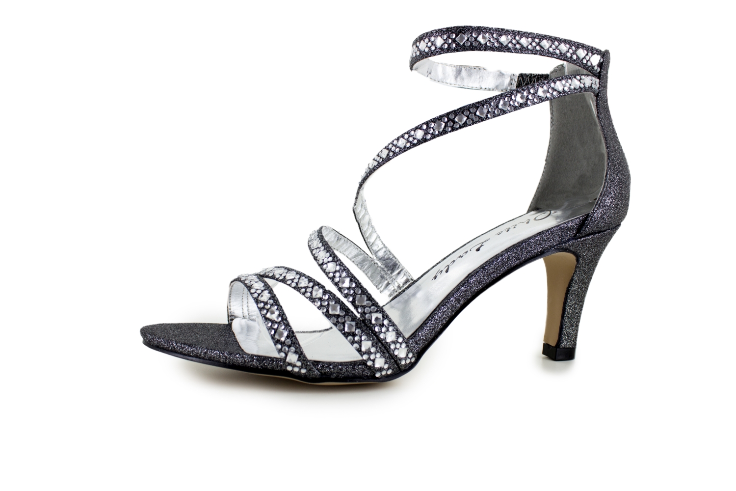 865-schwarz-glitter Sandalette Grace schwarz-Glitter