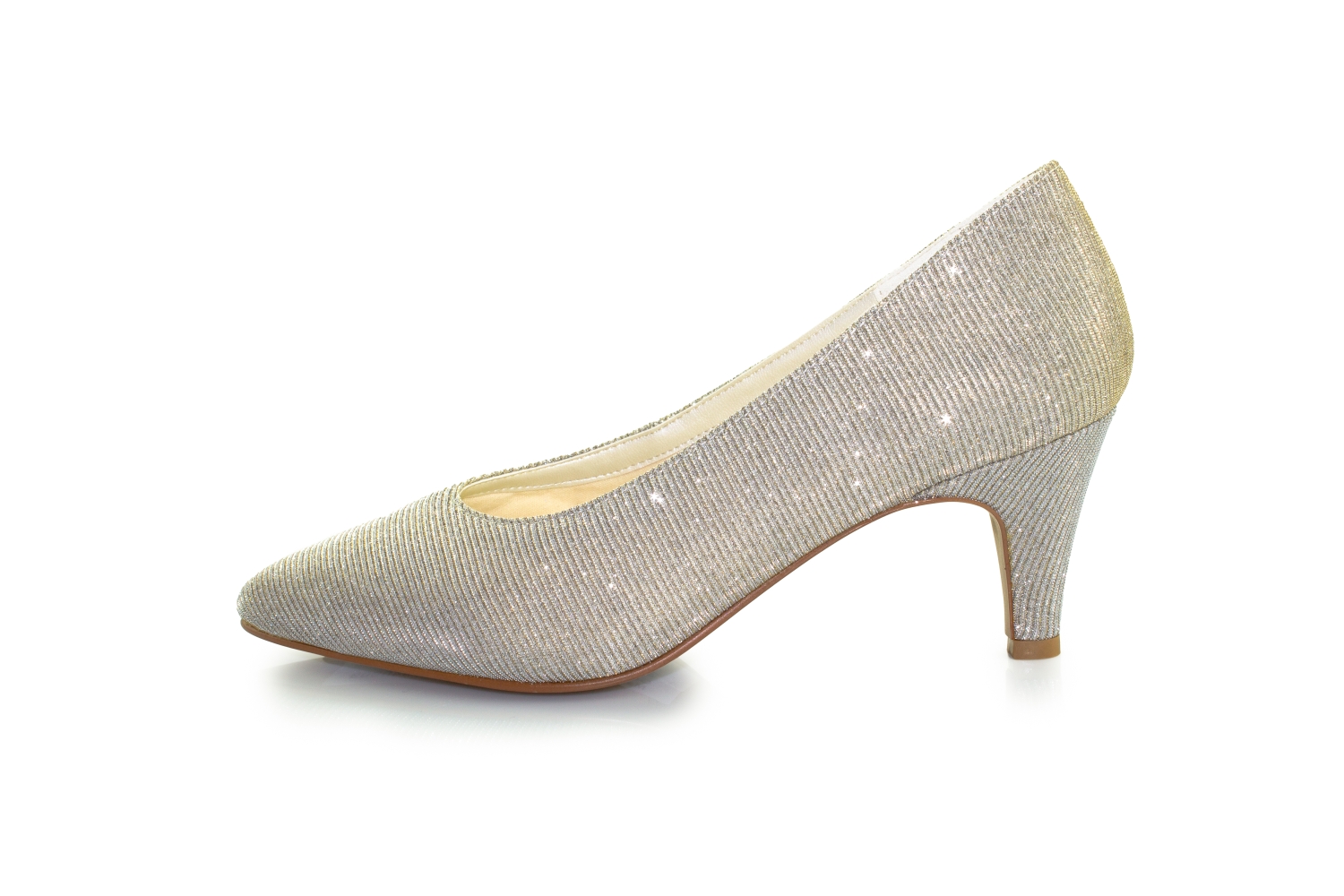 White Lady Glitter Pumps Carla ivory-gold