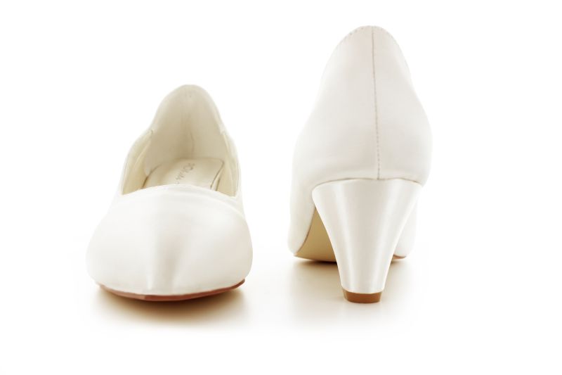 bequeme Braut Pumps Viola ivory Satin