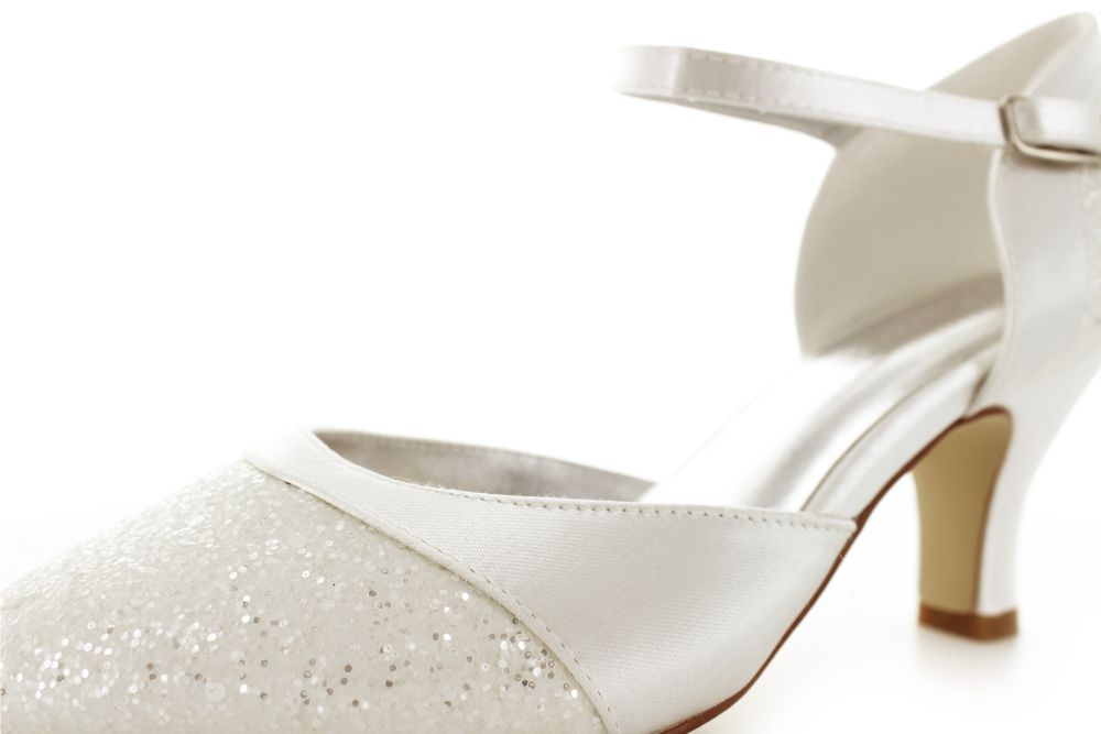 Brautschuhe Helena ivory-ivory Satin-Glitter