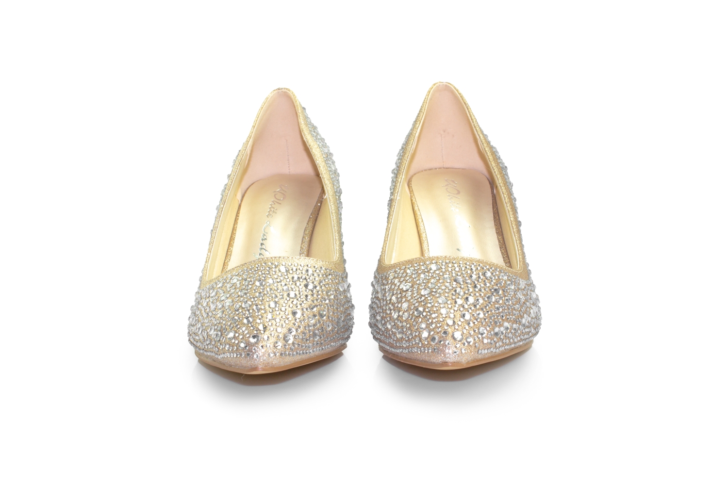 Glitter Pumps Dina champagner-zirkonia