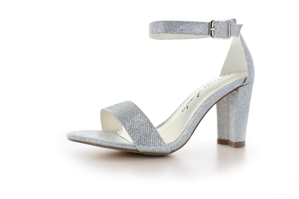 Glitter Sandalette Zoe silber