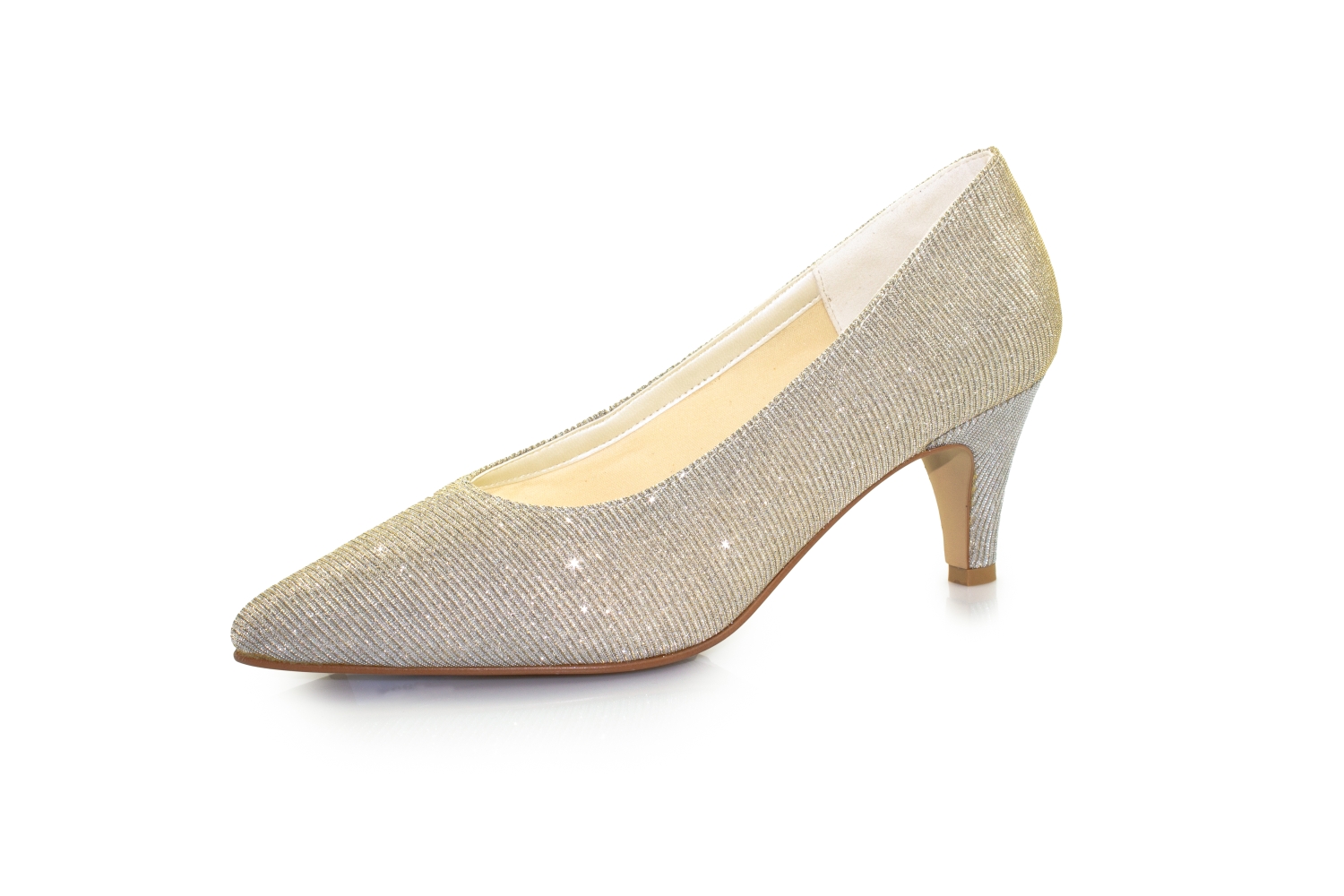 White Lady Glitter Pumps Carla ivory-gold