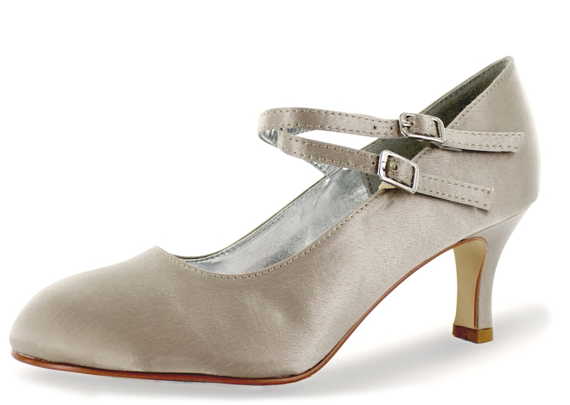 Spangen Pumps Valeria taupe Satin