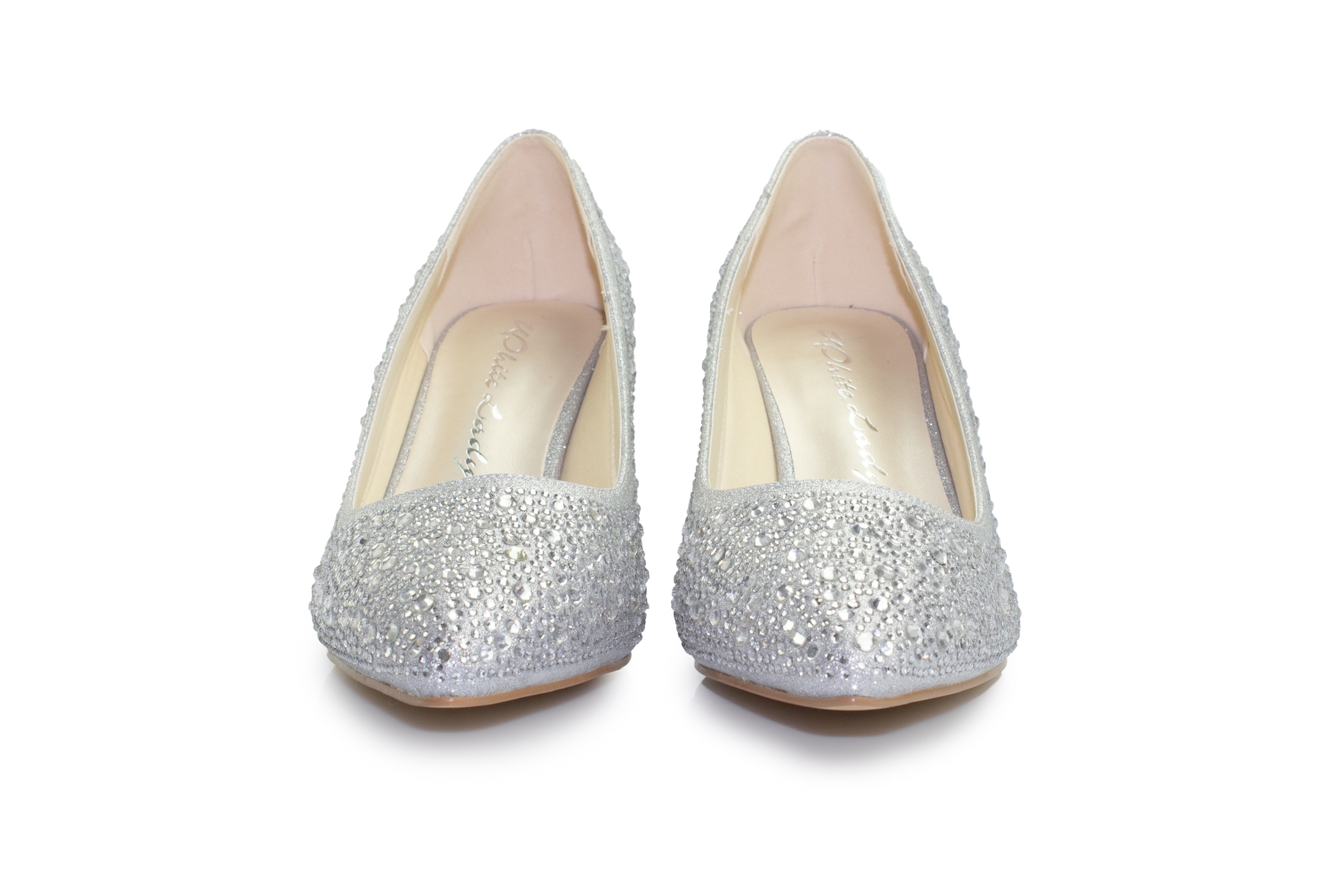 Glitter Pumps Dina silber-zirkonia