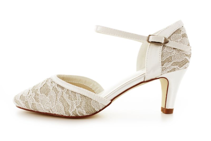 Brautschuhe Mia ivory-champagner Glitter Spitze