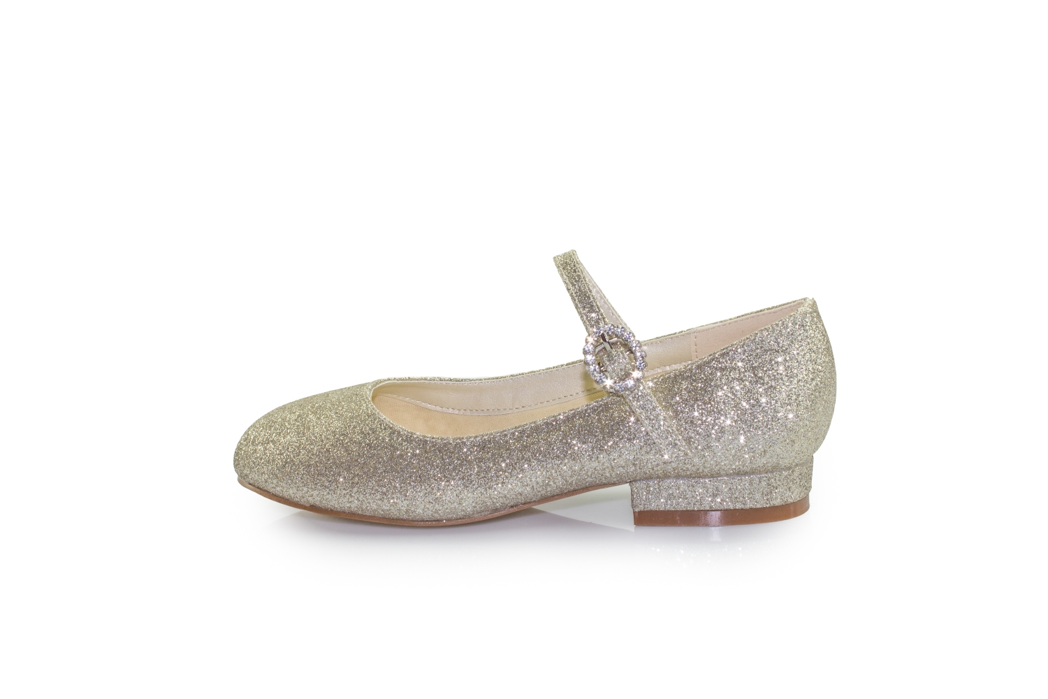 Glitter Kommunionsschuhe Sonia champagner