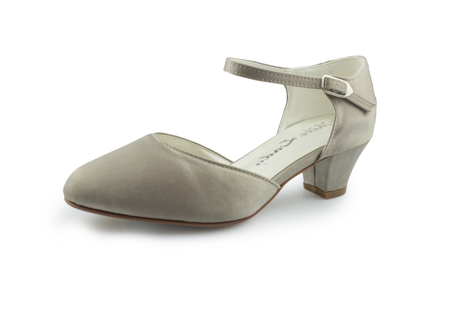 weite Pumps Annabell  taupe Satin