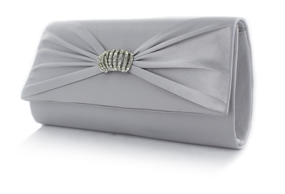 Satin Handtasche Sara platin