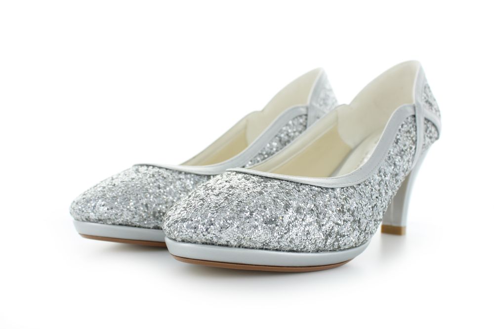 bequeme Pumps Kim silber Glitter