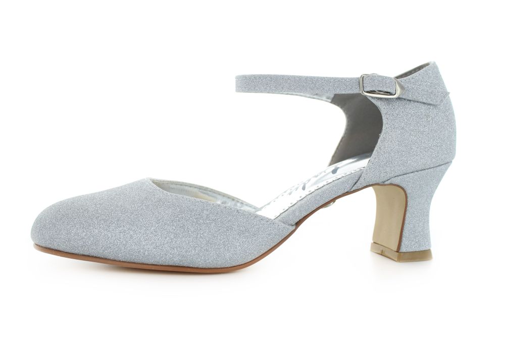 Riemchen Pumps Happy silber Glitter