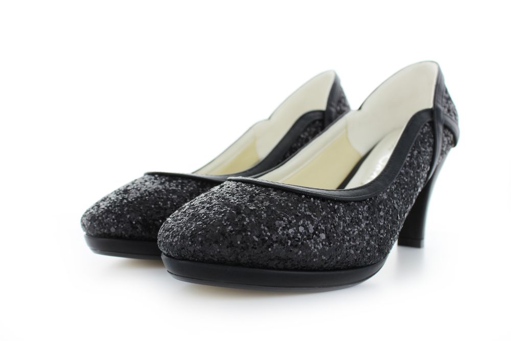 Glitter Pumps Kim schwarz