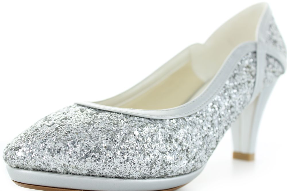 bequeme Pumps Kim silber Glitter