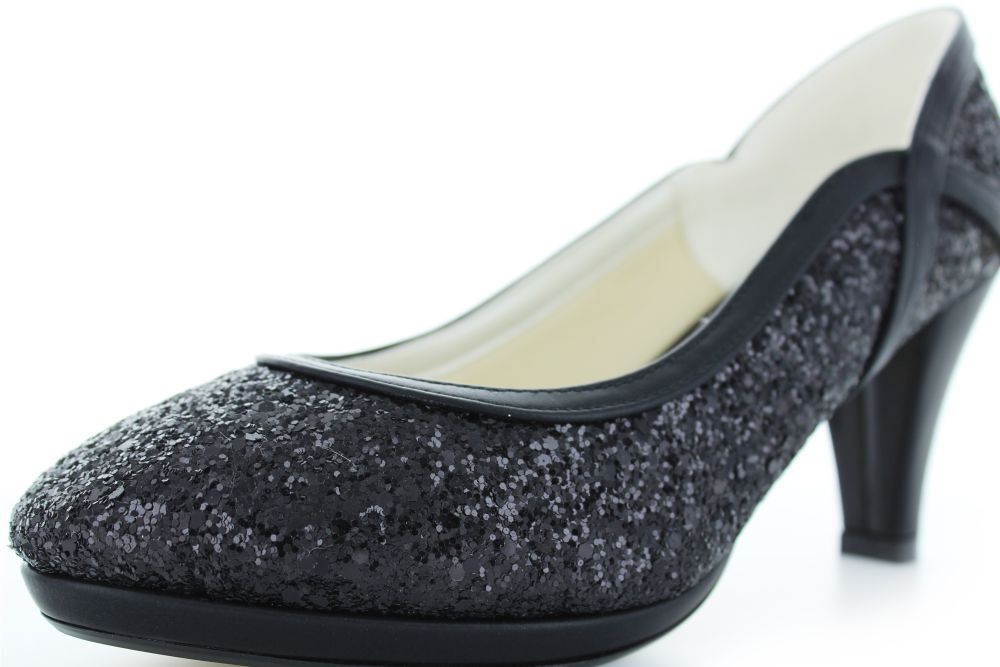 Glitter Pumps Kim schwarz