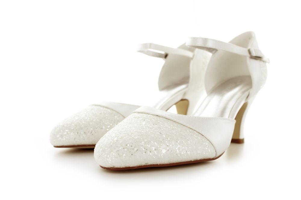 Brautschuhe Helena ivory-ivory Satin-Glitter