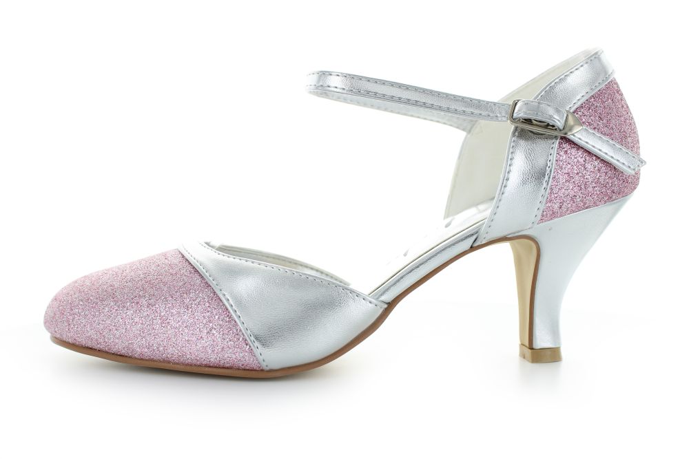 Riemchen Pumps Helena silber-rosa