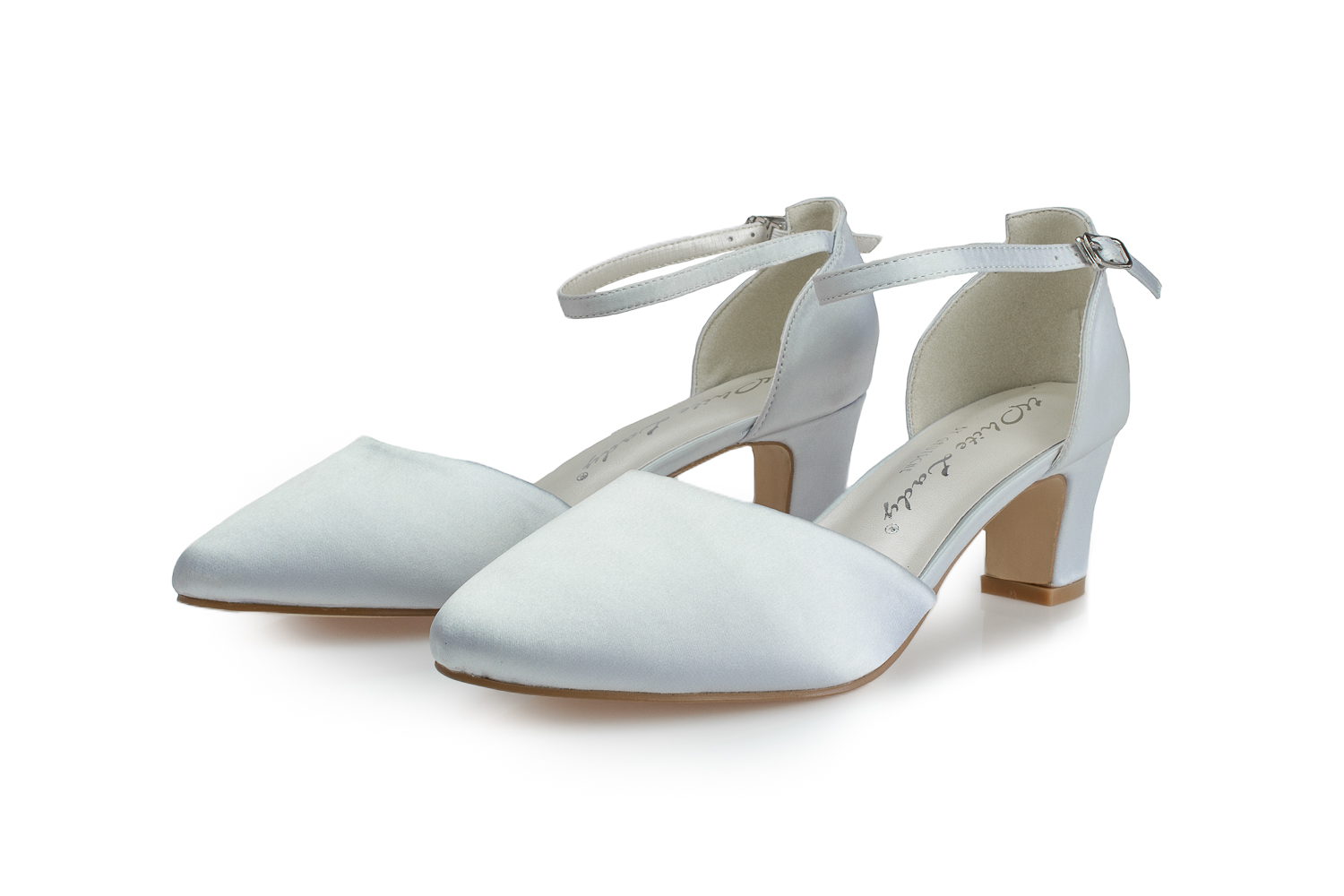 White Lady Satin Brautschuhe Athena silber