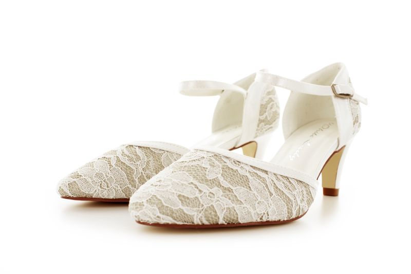 Brautschuhe Mia ivory-champagner Glitter Spitze