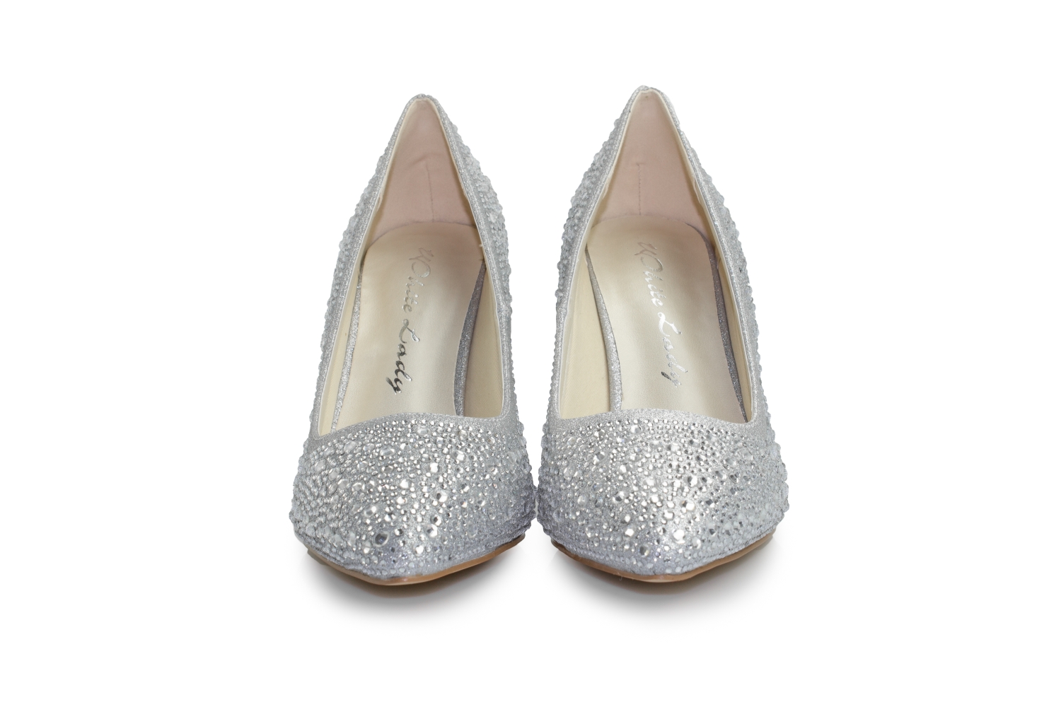 Glitter Pumps Diva silber-zirkonia