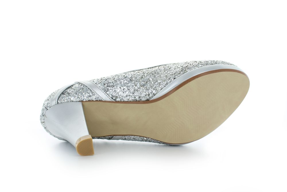 bequeme Pumps Kim silber Glitter