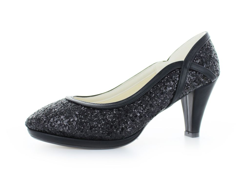 Glitter Pumps Kim schwarz