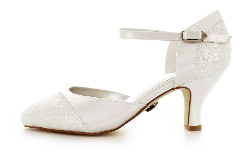 Brautschuhe Helena ivory-ivory Satin-Glitter