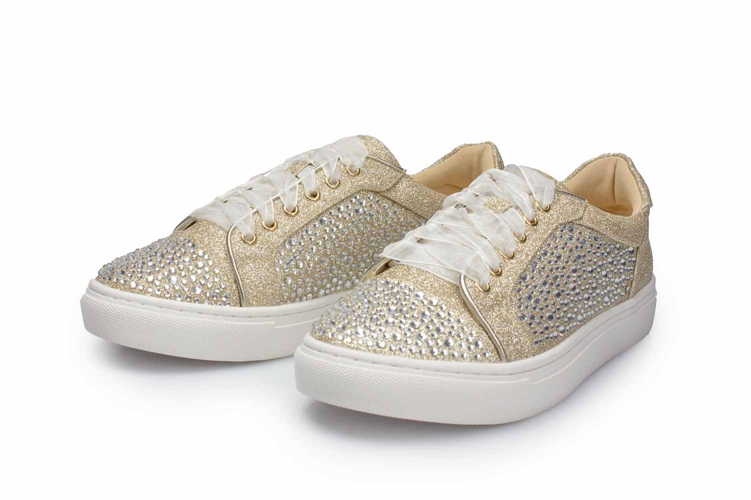 Brautsneaker Cheeky champagner Glitter-Zirkonia