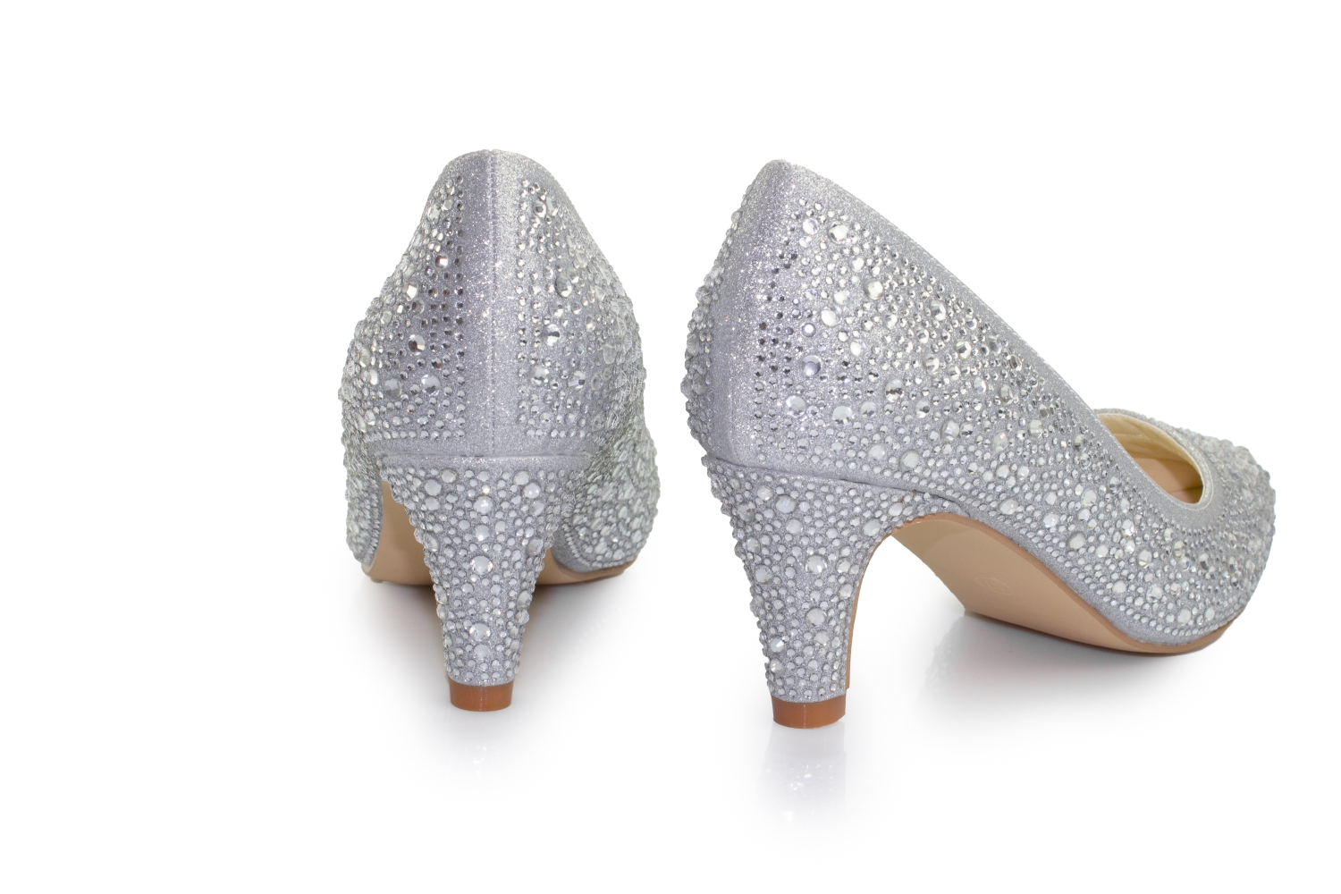 Glitter Pumps Dina silber-zirkonia