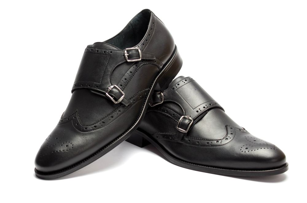 Double Monkstrap schwarz Nappaleder