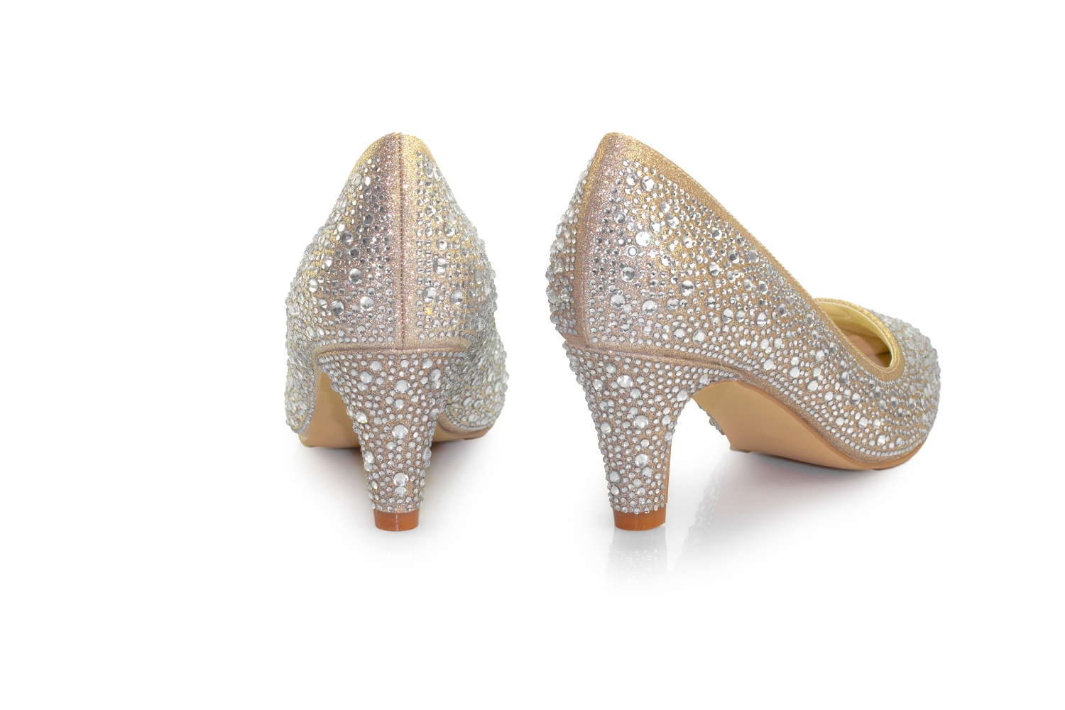 Glitter Pumps Dina champagner-zirkonia