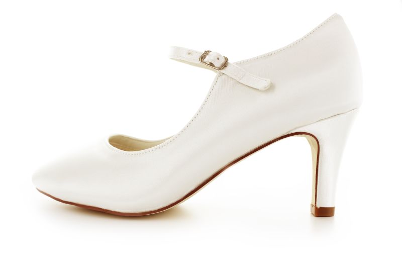 Brautschuhe mit Spange Lola ivory Satin