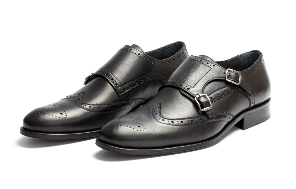 Double Monkstrap schwarz Nappaleder