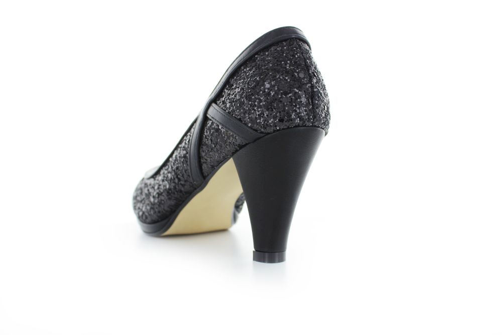 Glitter Pumps Kim schwarz