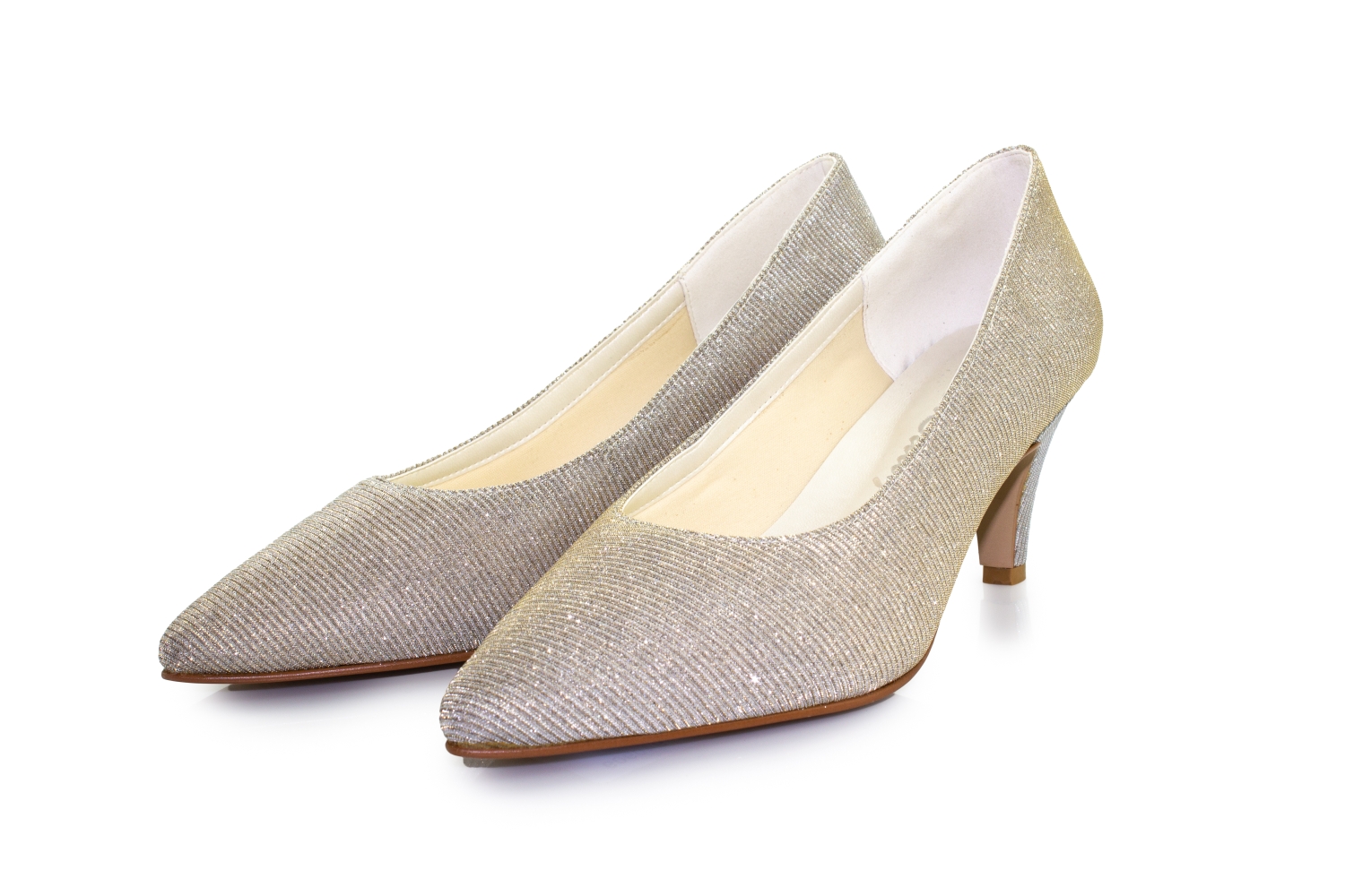 White Lady Glitter Pumps Carla ivory-gold