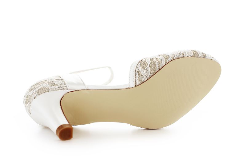 Brautschuhe Mia ivory-champagner Glitter Spitze