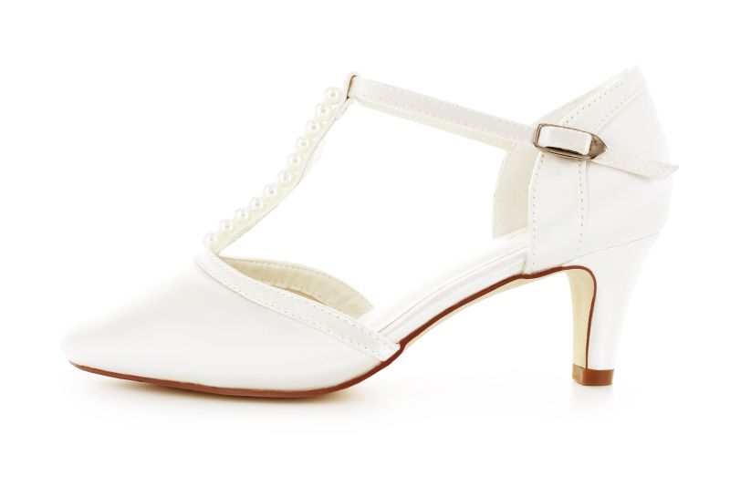 Perlen Brautschuhe Letty ivory Satin