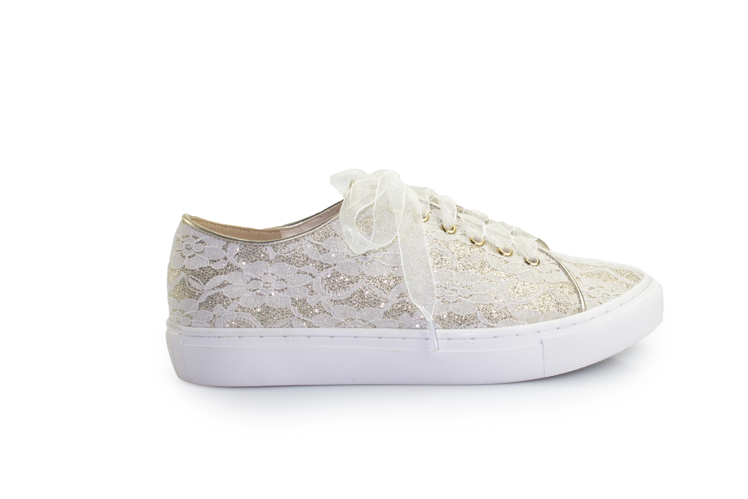 Brautsneaker Sneaky ivory-champagner Glitter-Spitze